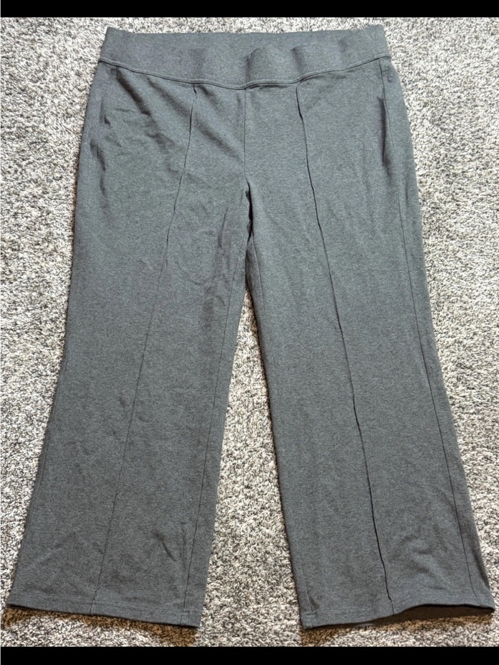 Lands' End Charcoal Wide-Leg Ponte Pants